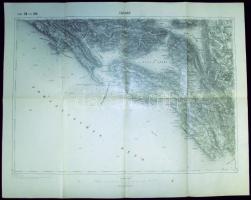 cca 1914 Cattaro és környéke katonai térképe / Kotor and around. Military map. 61x50 cm