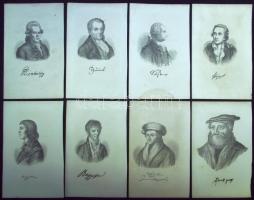 cca 1850 Híres emberek arcképe és szignója (főleg német) 31 db acélmetszet / cca 1850 31 steel engra...