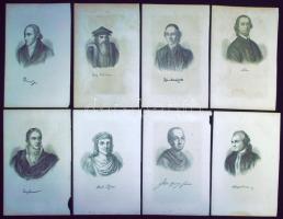 cca 1850 Híres emberek arcképe és szignója (főleg német) 31 db acélmetszet / cca 1850 31 steel engra...