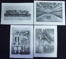 Főként magyar ipari és kereskedelmi létesítményeket ábrázoló 29 db érdekes illusztráció 12x19 cm