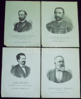 1869 Magyar Vasúttársasági főemberek 7 db kőnyomatos portréja / Leaders of the Hungarian Railway Company, 7 lithographies, 23x30 cm