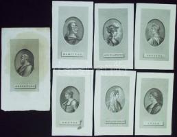 cca 1790 Görög és római tudósok és államférfiak 15 db acélmetszet jó állapotban / cca 1790 Greek and...