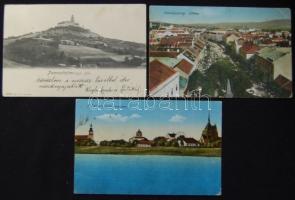 3 db régi magyar városképes lap (zsinagógával)