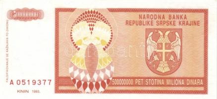 Horvátország/Krajinai Szerb Köztársaság 1993. 500.000.000D T:I