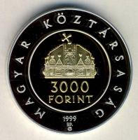 1999. 3000Ft Ag "Államalapítás 1000. évfordulója" T:PP Csak 5000db! Dísztokban, tanúsítván...