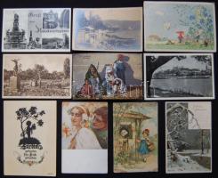 50 db vegyes, főleg háború előtti képeslap jobbakkal, lithokkal