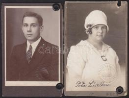 ~1900  5 db régi keményhátú fotó, ebből 2 vasúti igazolvány