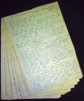 Endrő Margit (1899-1986) keramikus, szobrász naplórészlete. 30 kézzel írott lap az 1938-as évből