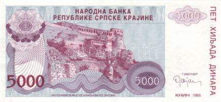 Horvátország/Krajinai Szerb Köztársaság 1993. 5000D + 50.000D + 500.000D T:I,II