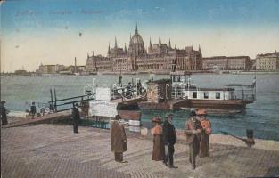 Budapest V. Parlament, Lánchíd gőzös; hadi repülő kiállítás So.Stpl