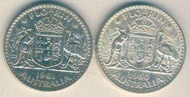 Ausztrália 1960-61. 1Fl Ag (2x) T:2,2/2-