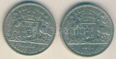 Ausztrália 1951-52. 1Fl Ag (2x) T:3+