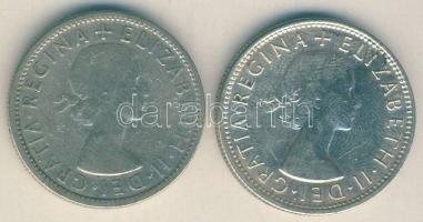 Ausztrália 1953-54. 1Fl Ag (2x) T:2,3