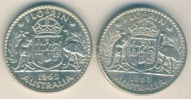 Ausztrália 1962-63. 1Fl Ag (2x) T:2,2-
