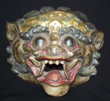 Tahiti maszk: faragott, festett fa / Mask from Tahiti 26x30 cm