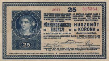 1918. 25K "3000" feletti sorozatszámmal, hullámos hátlappal! "Budafok Nagyközség Pénztára" bélyegzéssel T:II/III+
