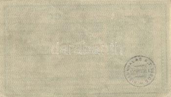 1918. 200K "2000 fölötti sorozatszámmal", hátoldalán lila "Kiskunhalas R.T. Város Adó...