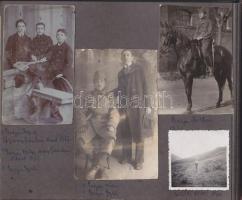 cca 1930-1950 közel 100 db érdekes régi fotó albumban, közte több fotó a Matyásföldi reptérről, katonákról és érdekes városképekkel / Collection of old photos Hungarian and Austrian