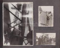 cca 1930-1950 közel 100 db érdekes régi fotó albumban, közte több fotó a Matyásföldi reptérről, kato...