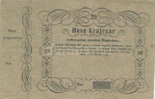 Kecskemét 1848. 20Kr ezüst pénz értékű utalvány (piaci forgalom elősegítésére) másolata T:I