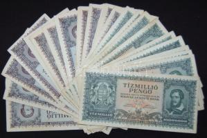 1945. 10.000.000P (10x) többféle színváltozat + 1946. 10.000.000MP (15x) többféle színváltozat, és több hajtatlan T:II+,II,III