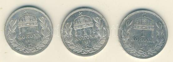 1914-1915. 1K Ag (3x) T:2,2-
