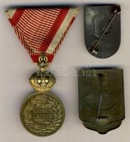 cca 1920. "Bronz Katonai Érdemérem a katonai érdemkereszt szalagján kardokkal" T:2 + 1914-...