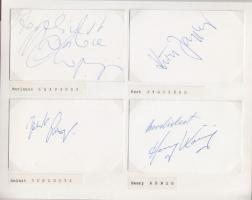 Osztrák filmszínészek autogramm-gyűjteménye 80 db majdnem mind különböző aláírás rendezett gyűjtemén...