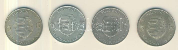 1947. 5Ft Ag (4x) "Kossuth" T:2-,3 ph