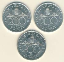 1992. 200Ft Ag "MNB" (3x) T:2+