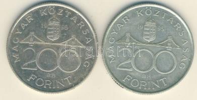 1995. 200Ft Ag "Deák" (2x) T:2,2-