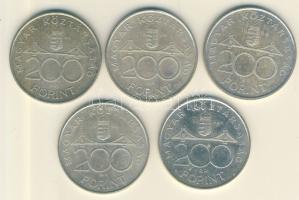 1994. 200Ft Ag "Deák" (5x) T:2,2-
