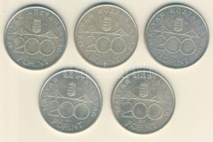 1994. 200Ft Ag "Deák" (5x) T:2,2-
