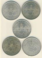 1993. 200Ft Ag "MNB" (5x) T:2,3