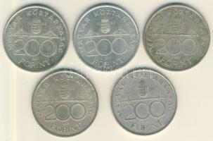 1993. 200Ft Ag "MNB" (5x) T:2,3