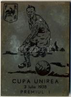 Románia 1938. "Cupa Unirea 3 Julie 1938 Premiul I" Br emlékplakett eredeti díszdobozban T:...