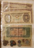 Szép hobbigyűjtemény albumba rendezve, közte több ezüst(Ag) is, magyar és világpénzek egyaránt, köze...