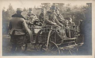 Military WWI, K.u.K. soldiers on a chariot photo