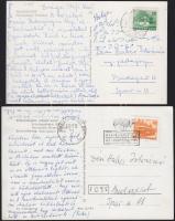 10 db Dési Huber Istvánnének címzett képeslap a 70-es, 80-as évek elismert magyar értelmiségijeitől (Turgonyi Júlia, Dr. Hirschler Imre és mások)