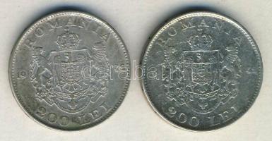 Románia 1942. 200L Ag (2x) T:3