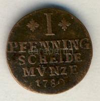 Német Államok/Brunswick-Wolfenbuttel 1780. 1Pf Tanúsítvánnyal T:3+