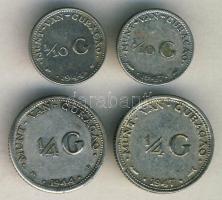 Curacao 1944. 1/10G Ag + 1/4G Ag + 1947. 1/10G Ag + 1/4G Ag T:2-