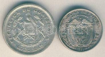 Guatemala 1949. 10c Ag + Panama 1961. 1/4B Ag T:2