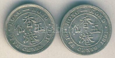 Hong Kong 1891. 5c Ag + 1899. 5c Ag T:2-