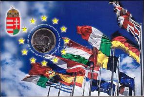 2004. 50Ft "Magyarország az EU tagja" elsőnapi veret sorszámozott emléklapon T:BU Csak 12.000db!