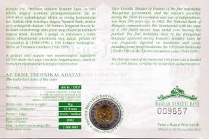 2002 100Ft Kossuth Első napi veret eredeti tokban. Csak 12 000 darab! T: BU