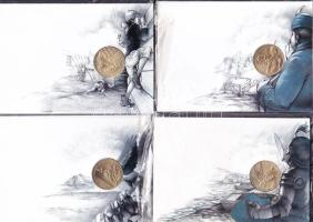 2001 200Ft Mese sorozat: 4 klf "János Vitéz, Pál utcai fiúk, Toldi, Lúdas Matyi" érmés levelezőlapon sor T:BU R!