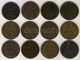Nagy-Britannia 1880-1944. 1P (12x) mind klf évszámmal T:vegyes