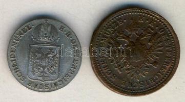Ausztria 1849A. 6Kr Ag + 1851A 1Kr T:3
