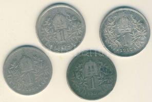 Ausztria 1893-1915. 1K Ag (4x) különböző évszámmal T:2,3